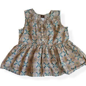 Tea Collection Paisley Print Sleeveless Cotton Blouse Girls 5